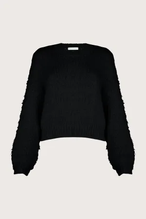 BLACK AMALIA FLUFFY  SWEATER