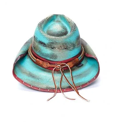 California Hat Co CA-1-2048 Seattle Jackpot Turquoise Straw Western Hat