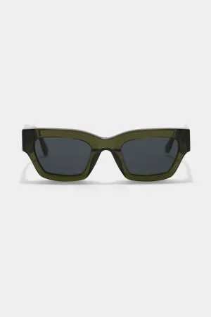 D Frame Sunglasses Khaki Crystal