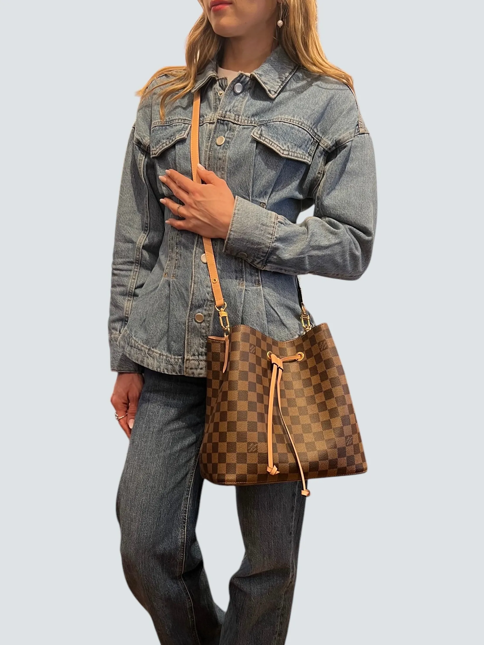 Louis Vuitton Damier Ebene Canvas NeoNoe Bucket Bag