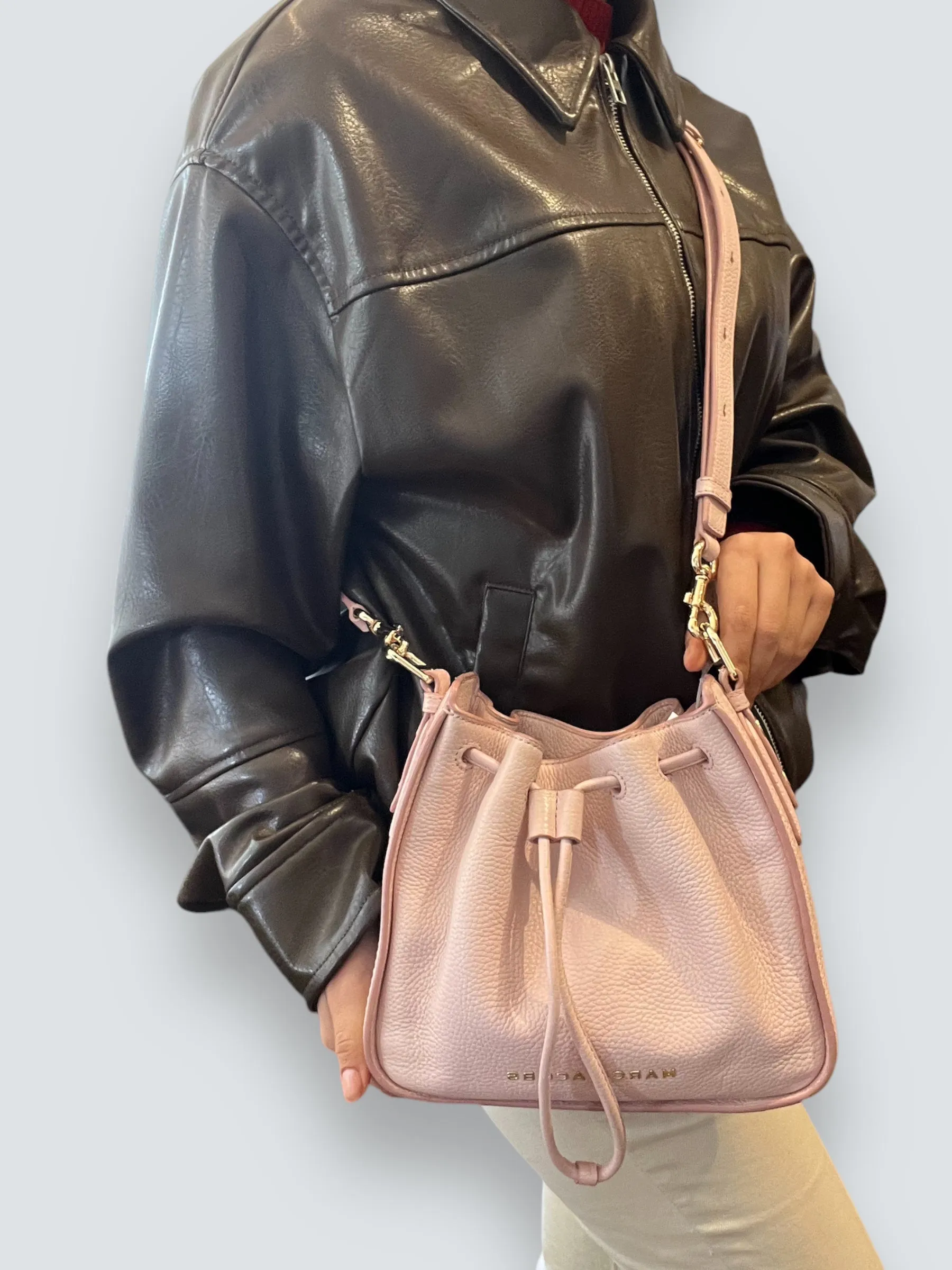 Marc Jacobs Pale Pink Leather Bucket Bag