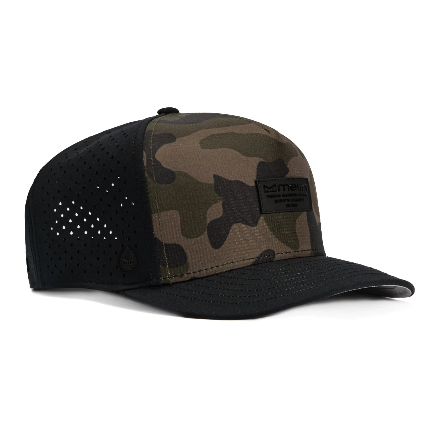 Melin Odyssey Brick Hydro Snapback Hat - Camo. Black