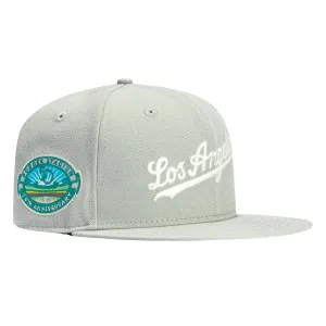 New Era 59Fifty Los Angeles Dodgers 50th Anniversary Stadium Patch Script Hat - Grey. White