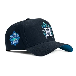 New Era 9Forty A-Frame Houston Astros 2022 World Series Patch Flame Snapback Hat - Navy