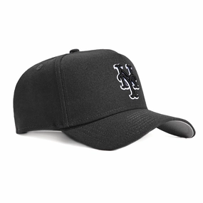 New Era 9Forty A-Frame New York Mets Snapback Hat - Graphite. Black. White