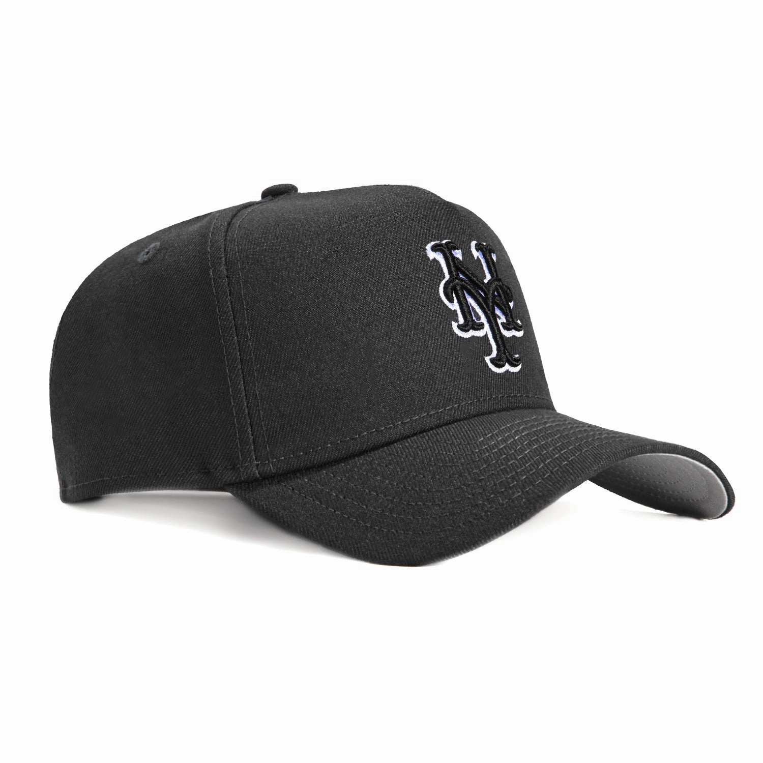 New Era 9Forty A-Frame New York Mets Snapback Hat - Graphite. Black. White