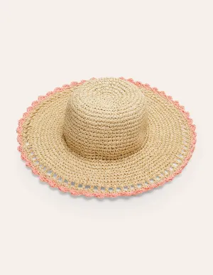 Sun Hat-Natural/Azalea