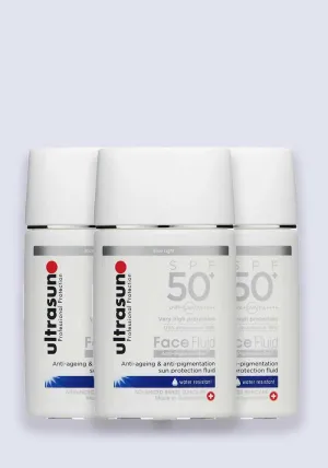 Ultrasun Face Anti Pigmentation Face Fluid SPF 50  40ml - 3 Pack Saver