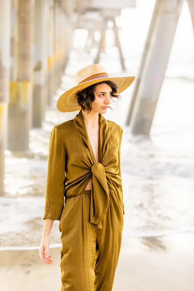 Western Wide Brim Palm Leaf Straw Hat